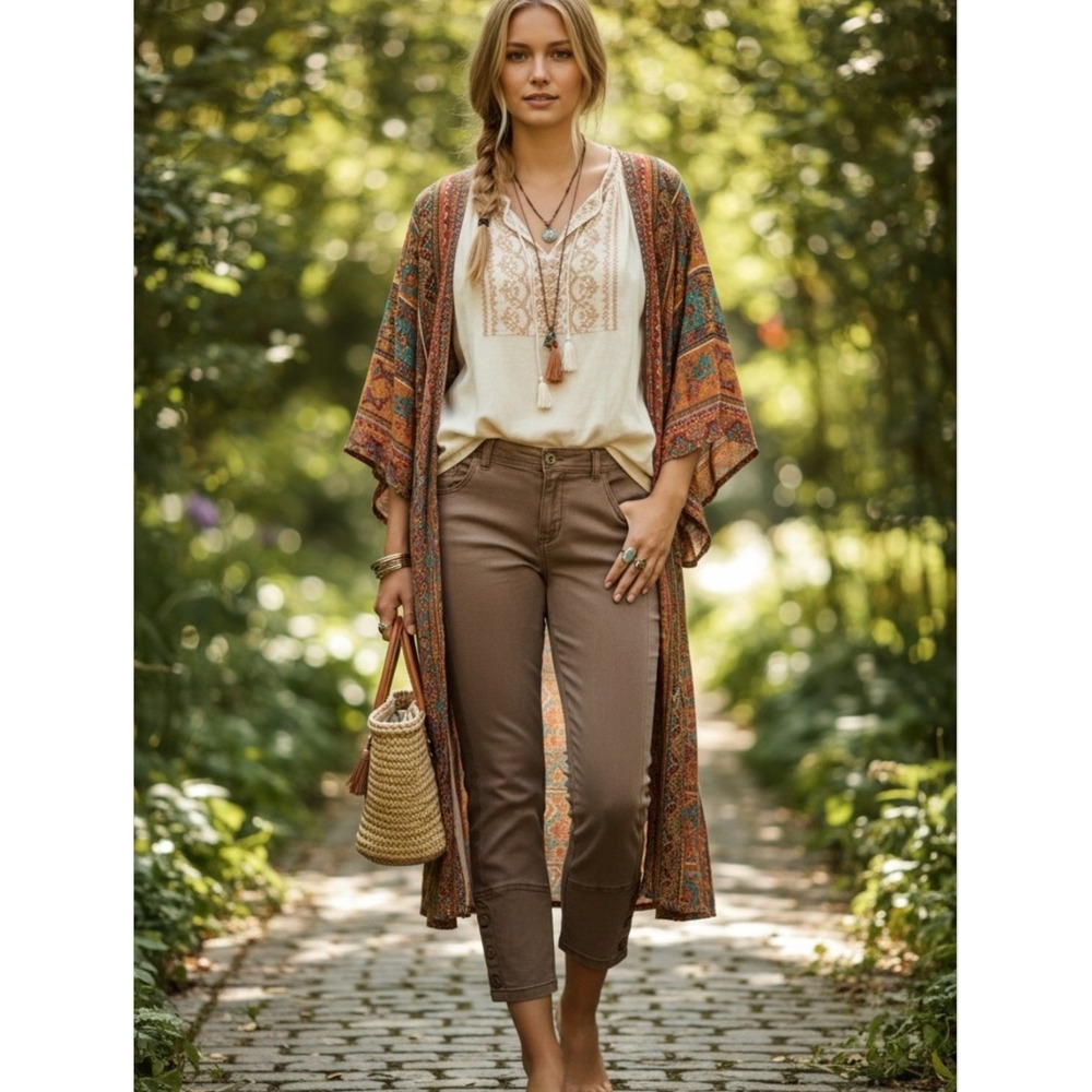 Anthropologie Women's Button Ankle Skinny Utility Pants 29 Tan